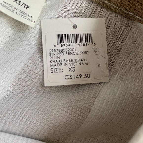NWT Club Monaco Striped Pencil Skirt S XS - Timeless + Chic - Picture 5 of 7